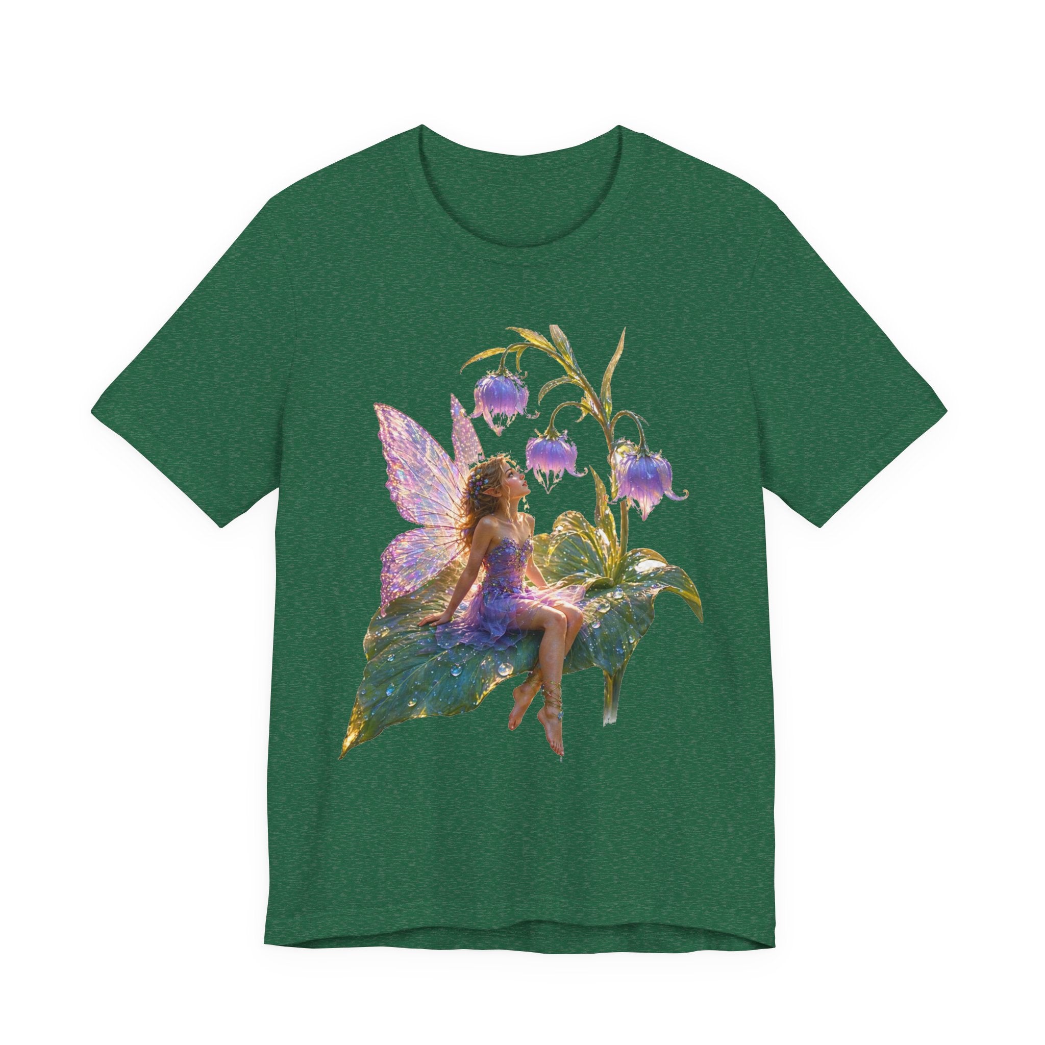 Fairy Garden T‑Shirt — Watercolor Fairy on Bellflower Tee