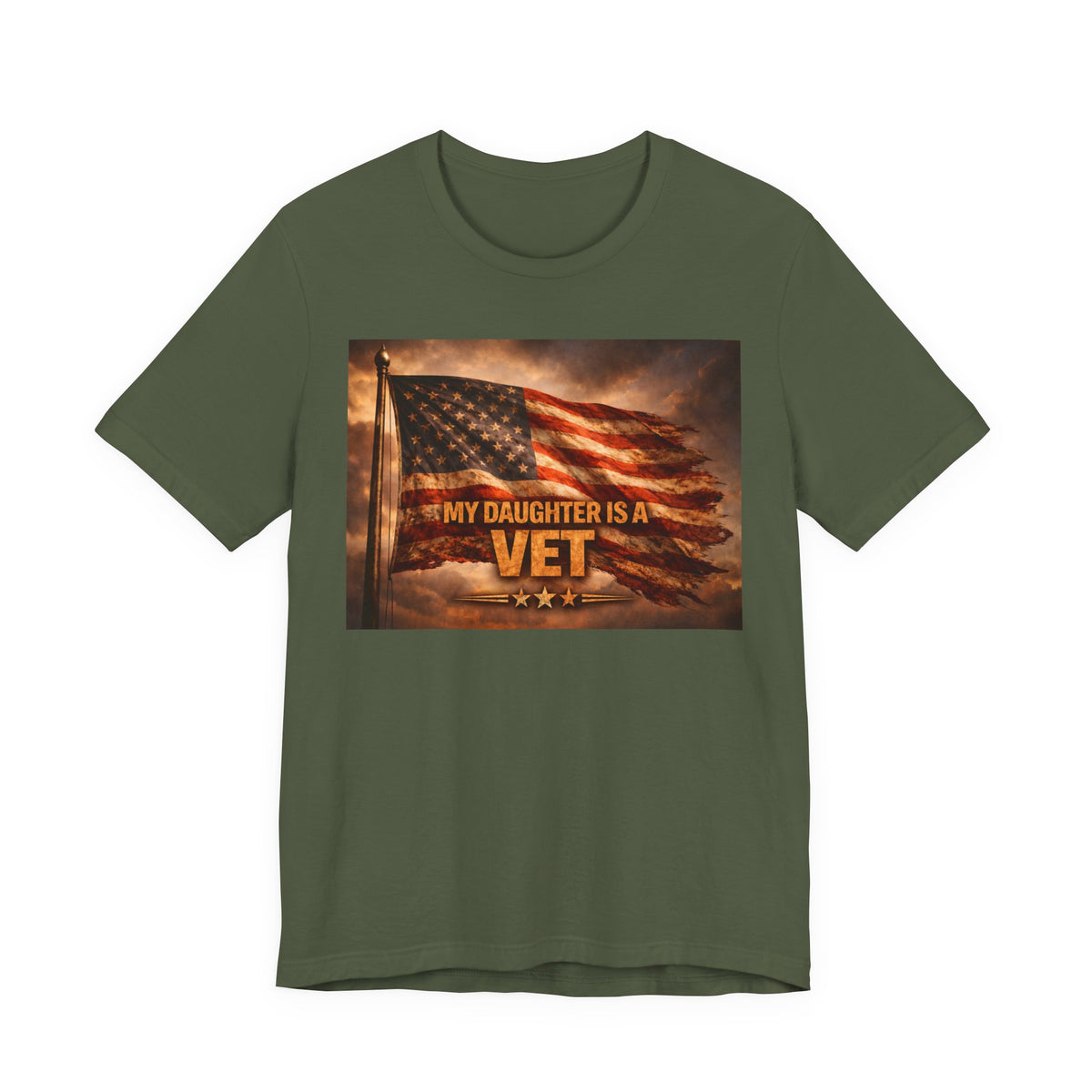 My Daughter Is A Vet T-Shirt — American Flag Military Pride Tee
