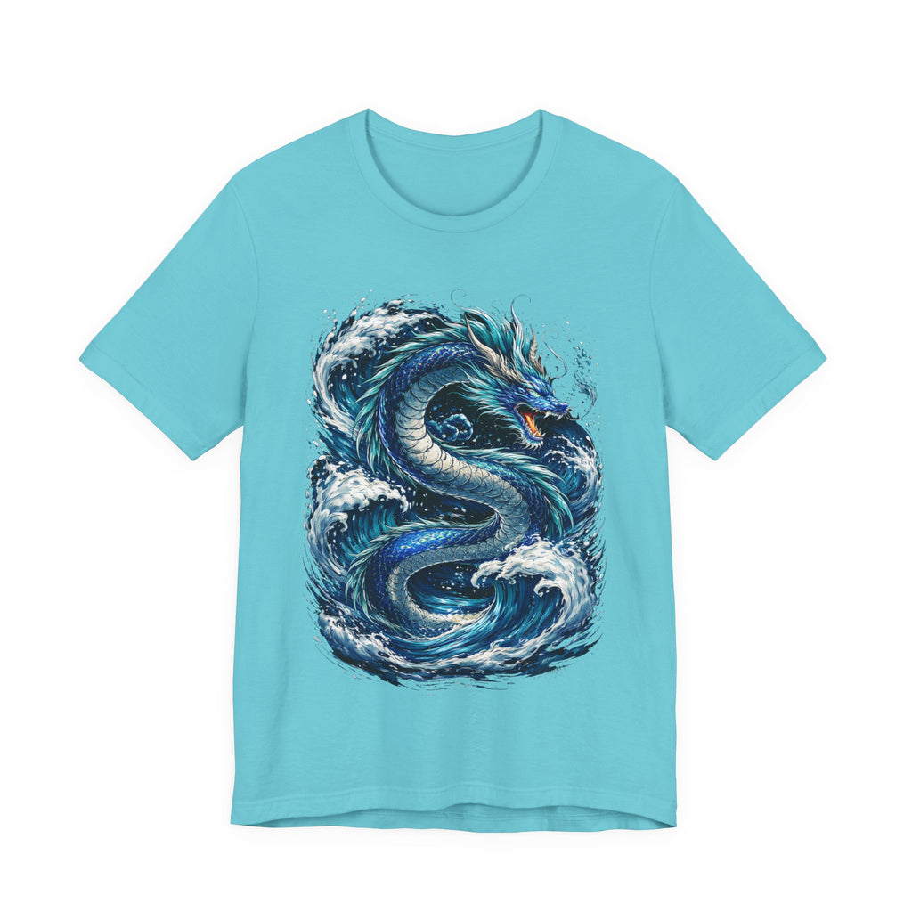 Ocean Dragon Graphic Tee — Blue Wave Serpent T-Shirt
