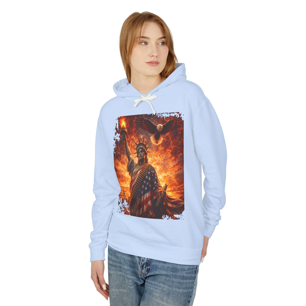 Statue of Liberty American Flag Hoodie — Patriotic Liberty Eagle Sweatshirt