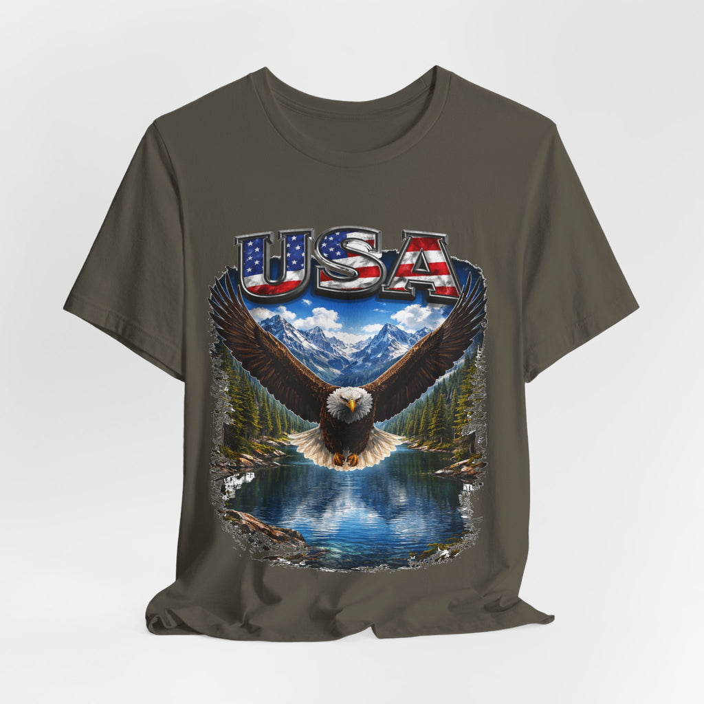 USA Eagle T-Shirt - Patriotic Bald Eagle Scenic Graphic Tee