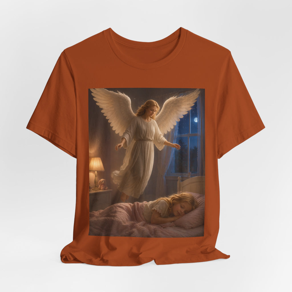 Guardian Angel T‑Shirt — Peaceful Night Prayer Tee for Kids & Parents