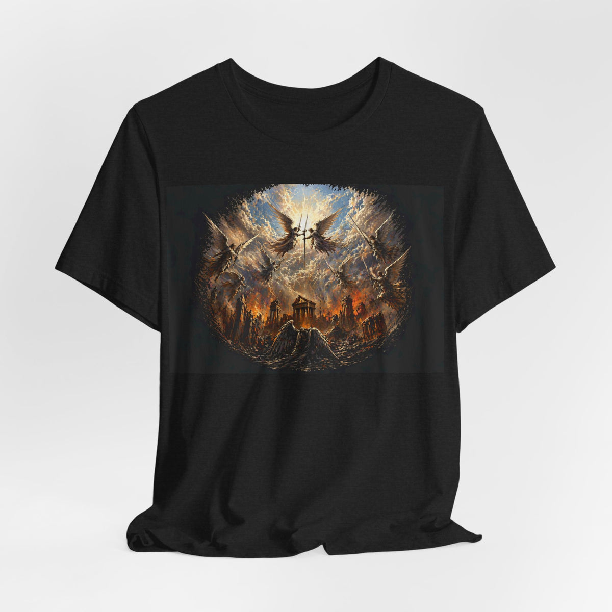 Apocalyptic Angel Scene T‑Shirt — Fantasy/Metal Graphic Tee