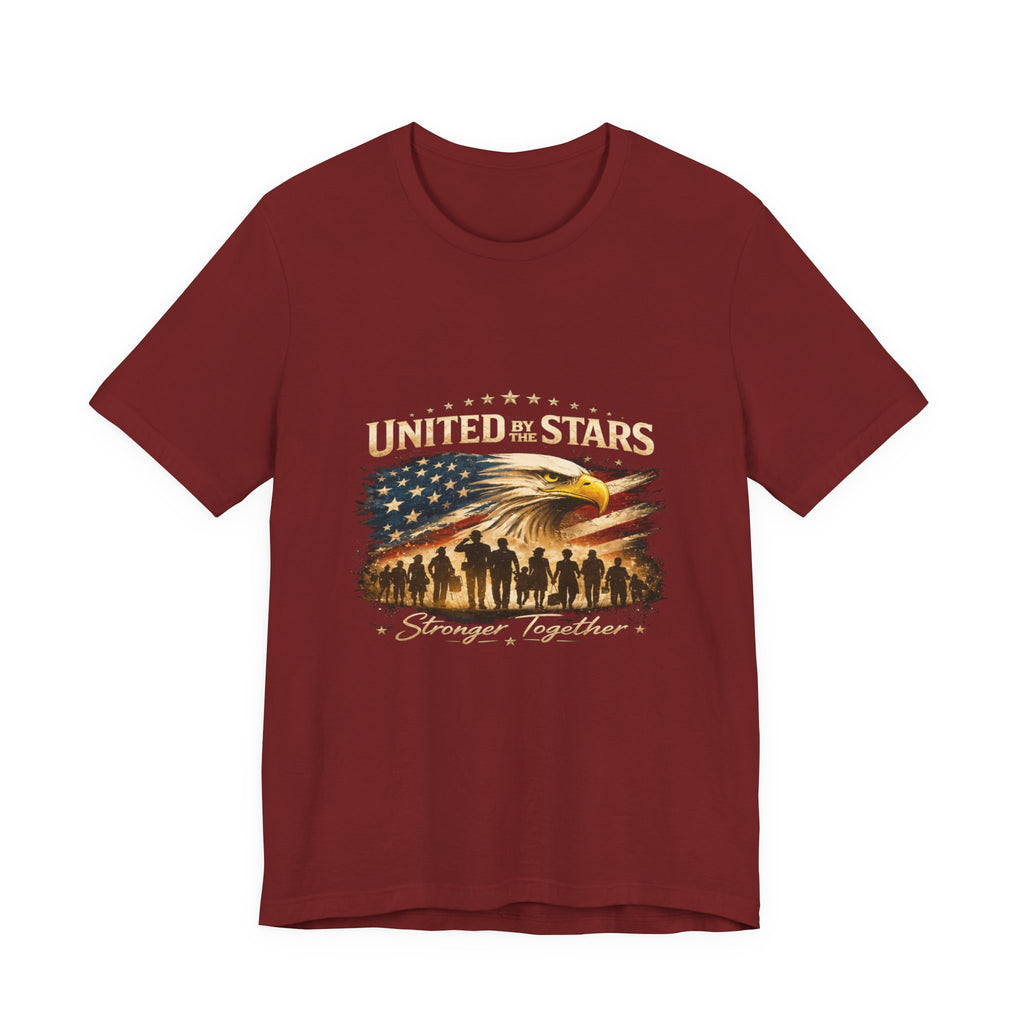 United We Stand T-Shirt – Patriotic Eagle & Soldiers “Stronger Together” Tee