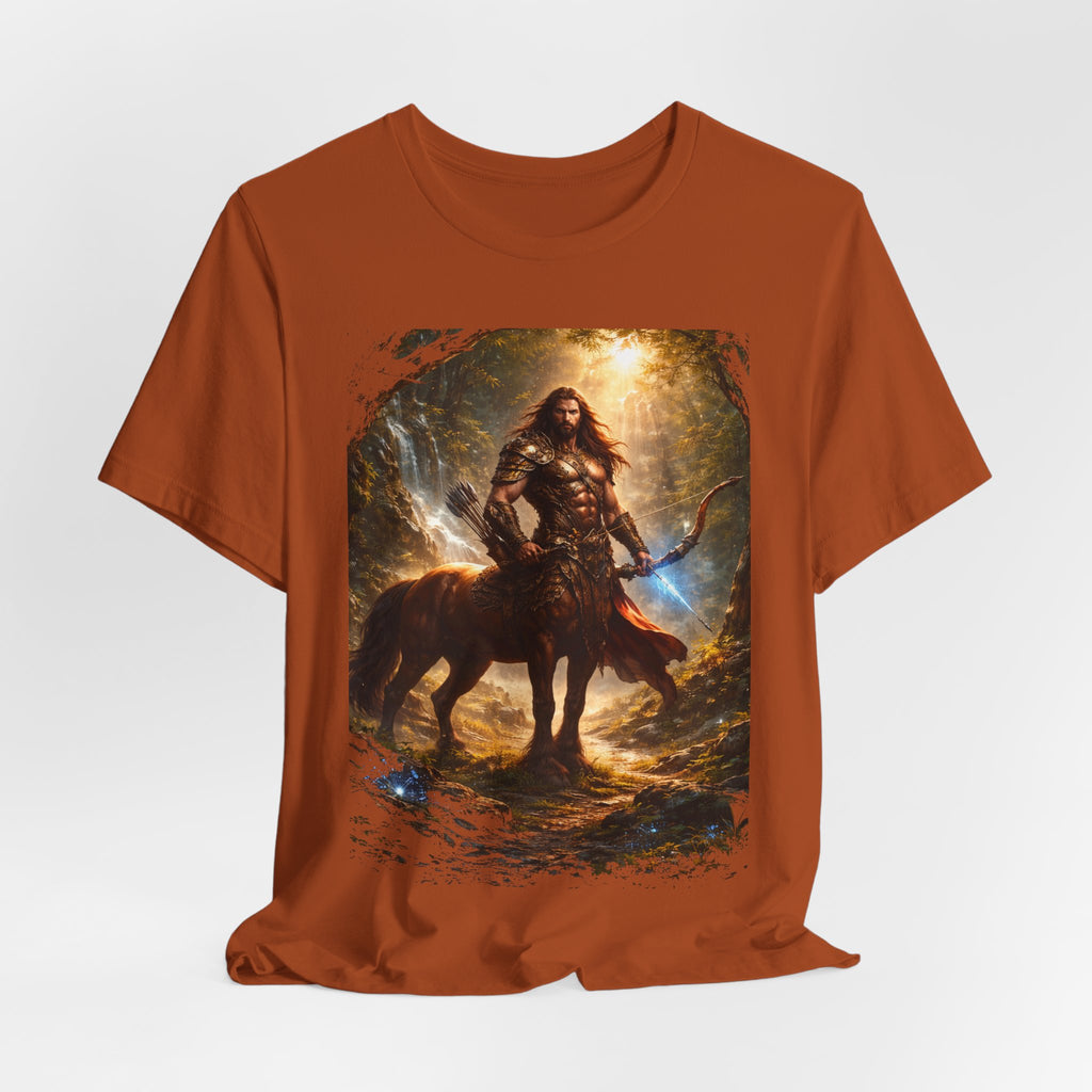 Centaur Warrior Fantasy T‑Shirt — Mythic Forest Battle Graphic Tee