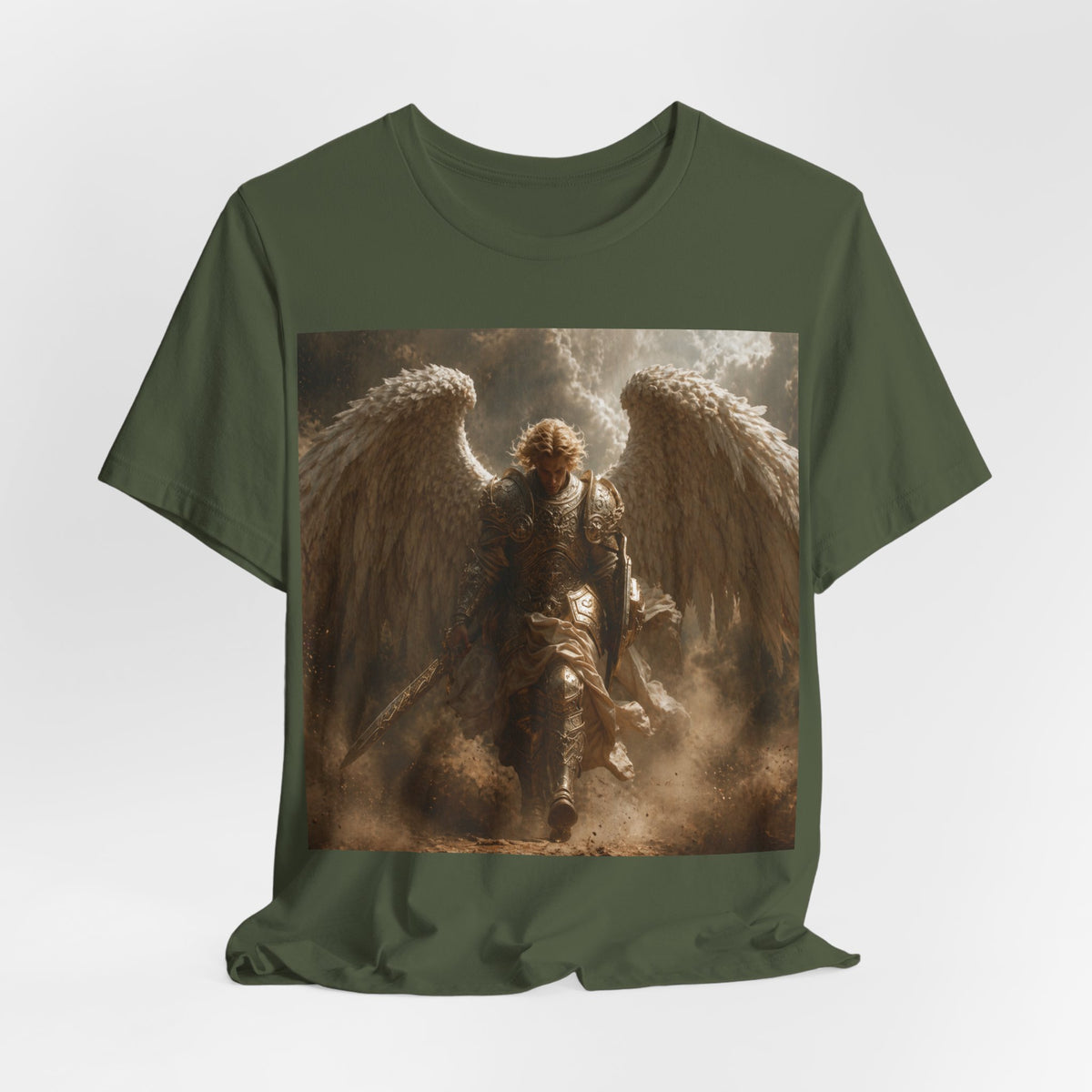 Angel Warrior T‑Shirt — Dramatic Winged Guardian Graphic Tee
