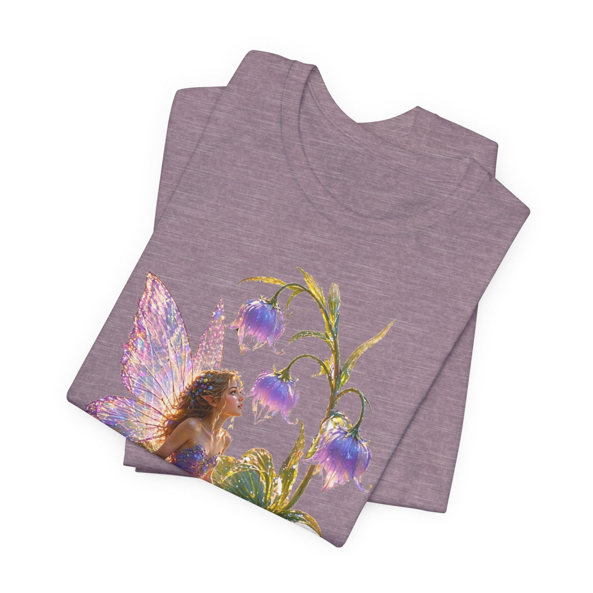 Fairy Garden T‑Shirt — Watercolor Fairy on Bellflower Tee