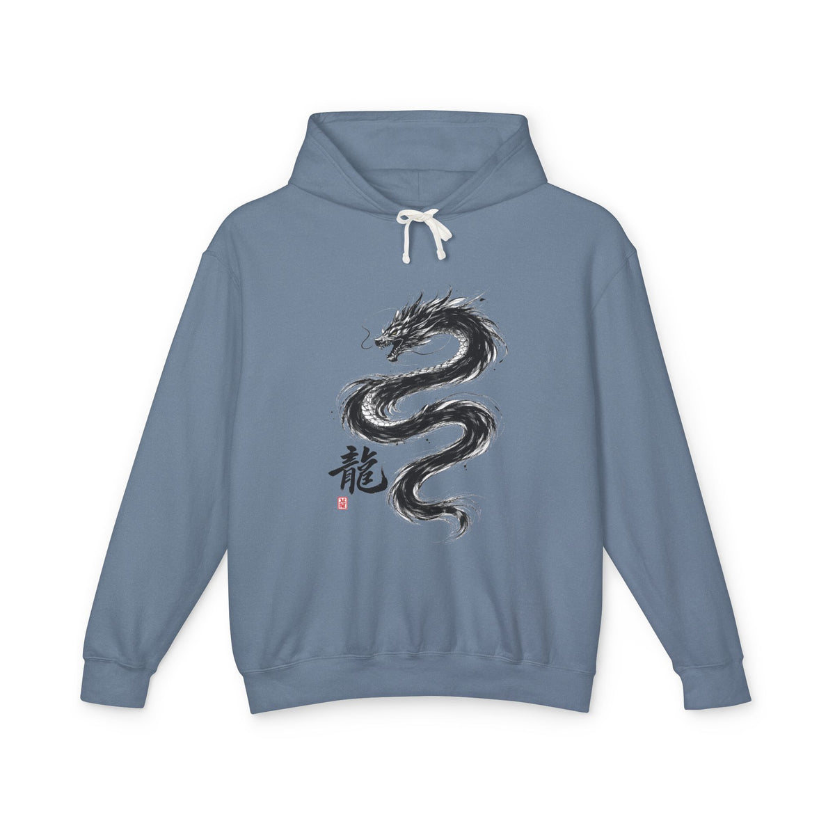 Dragon Ink Hoodie — Oriental Brush Stroke Dragon Sweatshirt