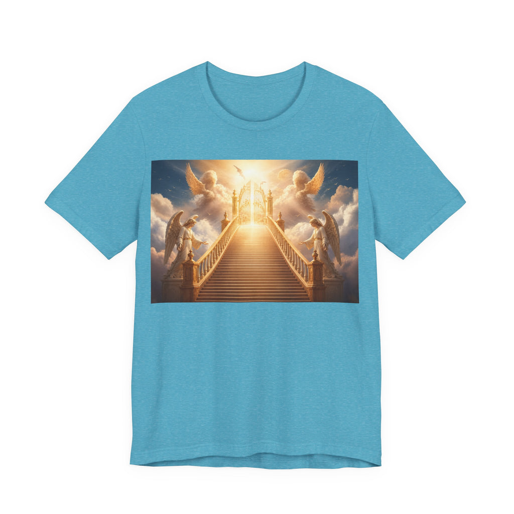 Heavenly Stairway T‑Shirt — Golden Gates Angelic Design
