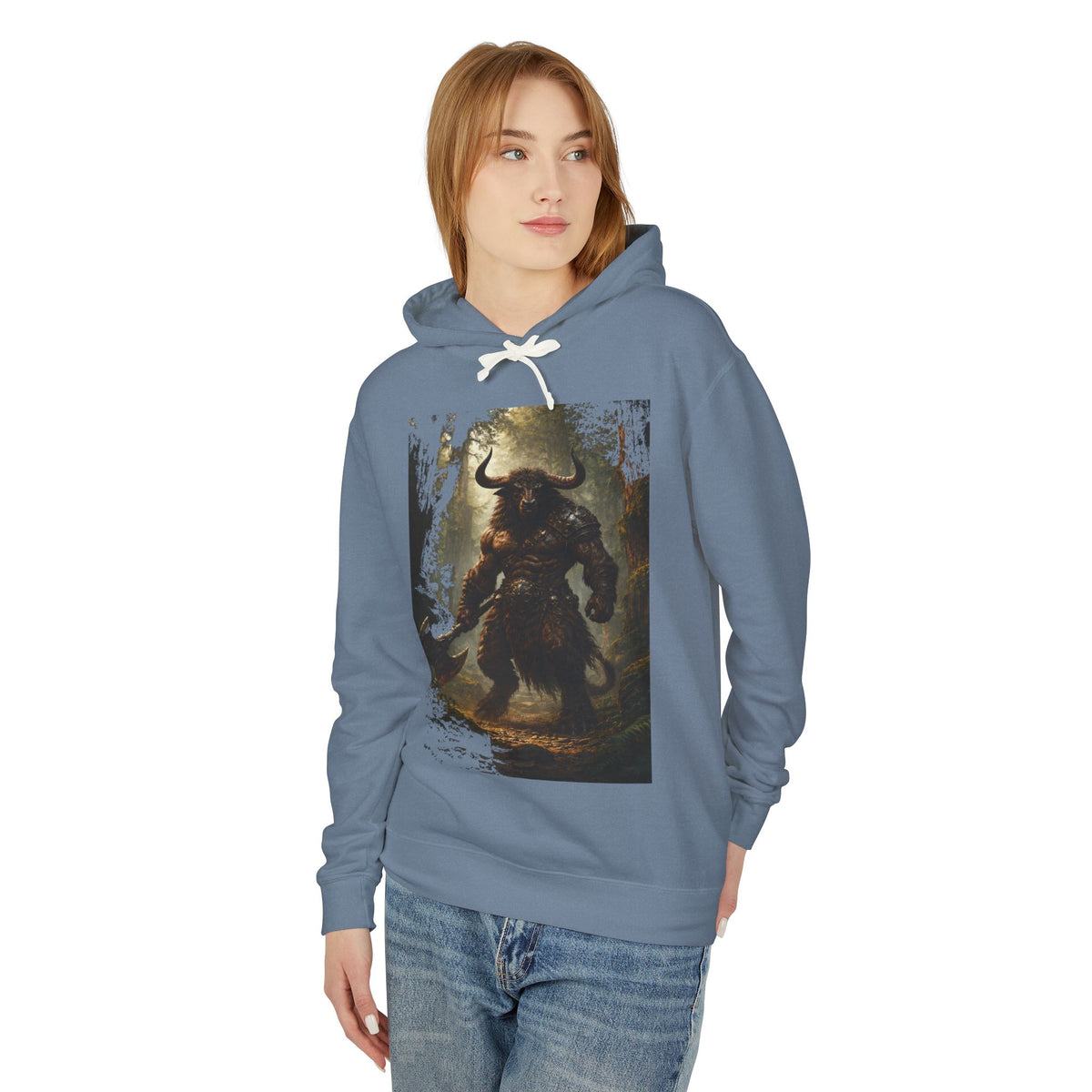 Minotaur Warrior Hoodie — Mythic Fantasy Graphic Sweatshirt