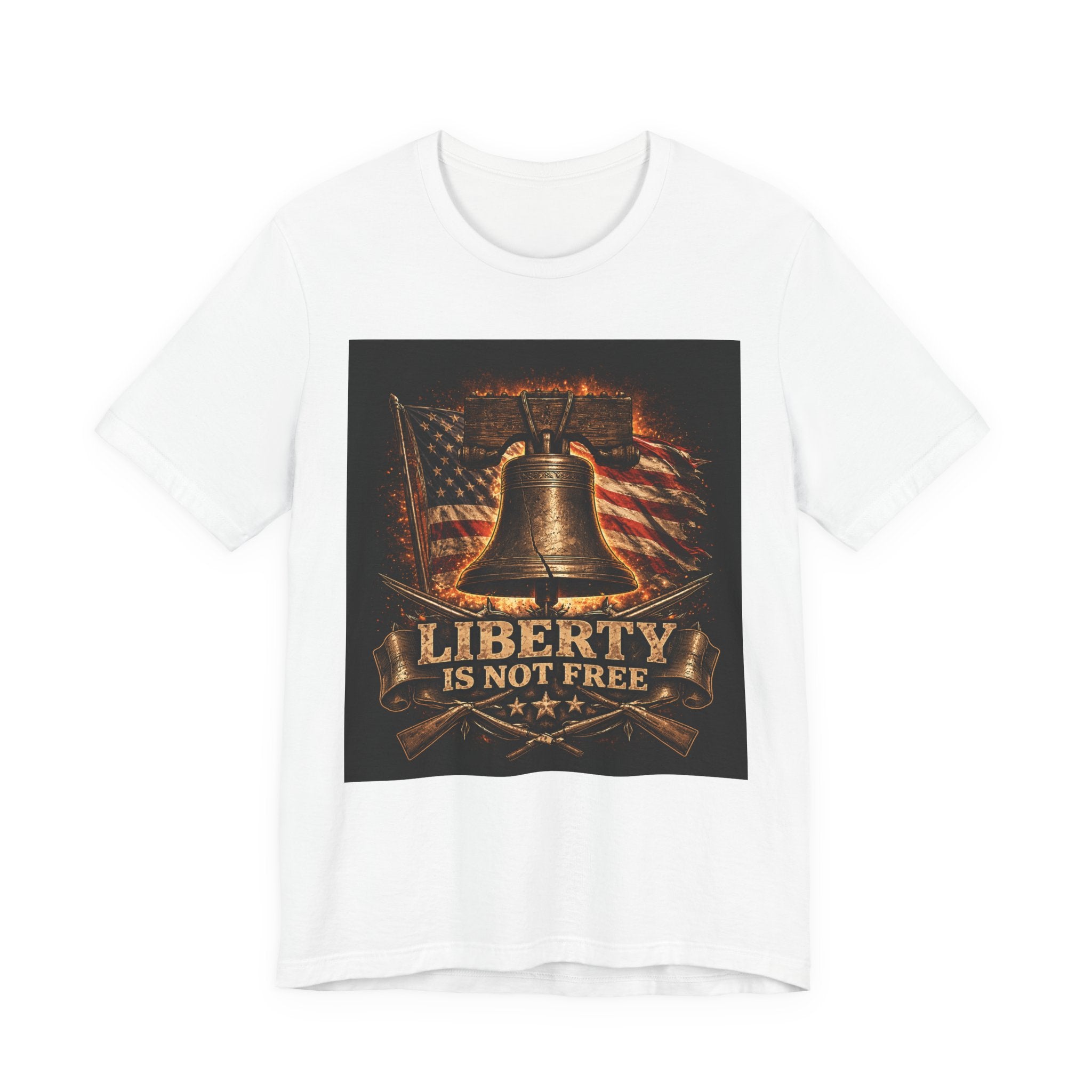 Liberty Is Not Free T-Shirt — Patriotic American Flag & Liberty Bell Tee for Veterans, 4th of July