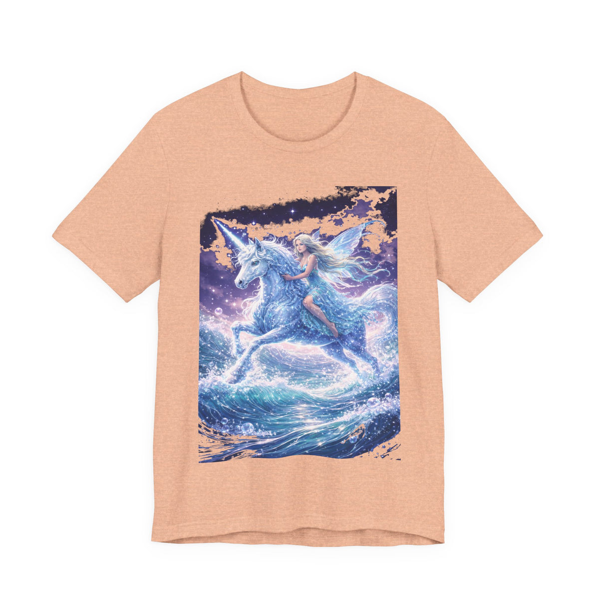 Mystical Unicorn Rider T‑Shirt – Fantasy Pegasus Night Sky Graphic Tee
