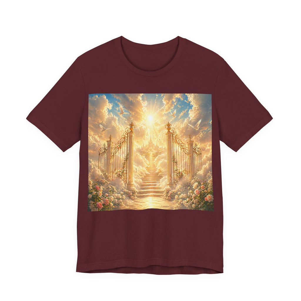 Heavenly Gates Graphic Tee — Celestial Stairs & Sunlight T-Shirt