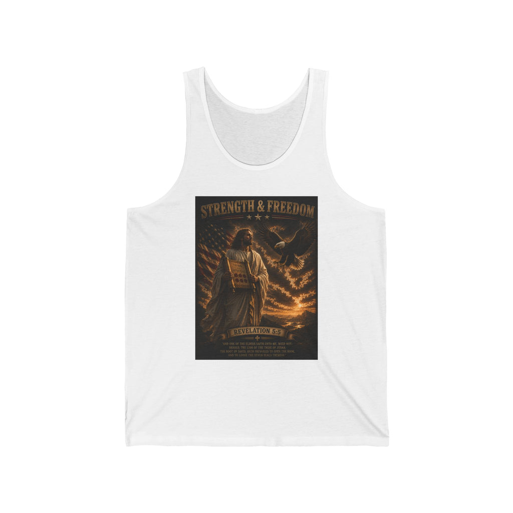 Tank Top — "Strength & Freedom" Vintage Patriot Graphic