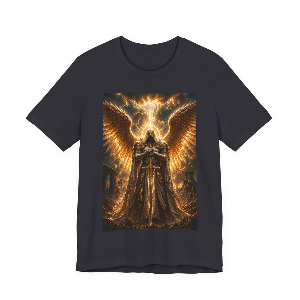 Golden Angel wings graphic Tee | Gothic celestial warrior shirt