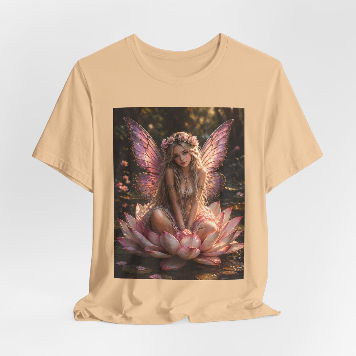 Fairy Lotus T-Shirt — Enchanted Winged Fairy Graphic Tee