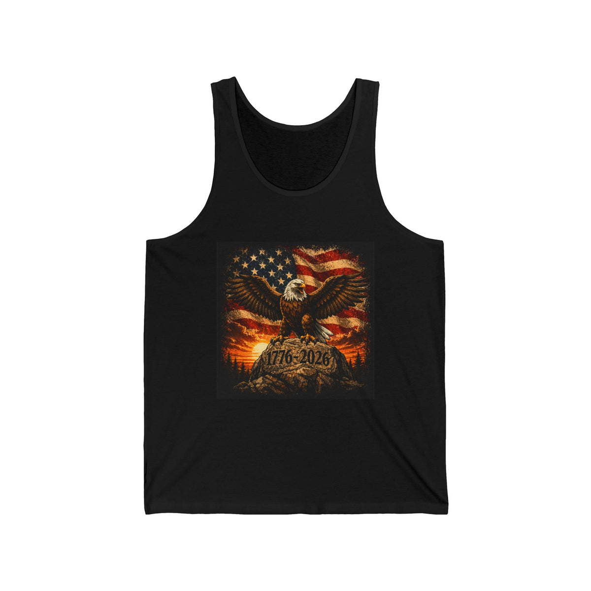 Patriotic Eagle Tank Top – 1776–2026 American Flag Graphic