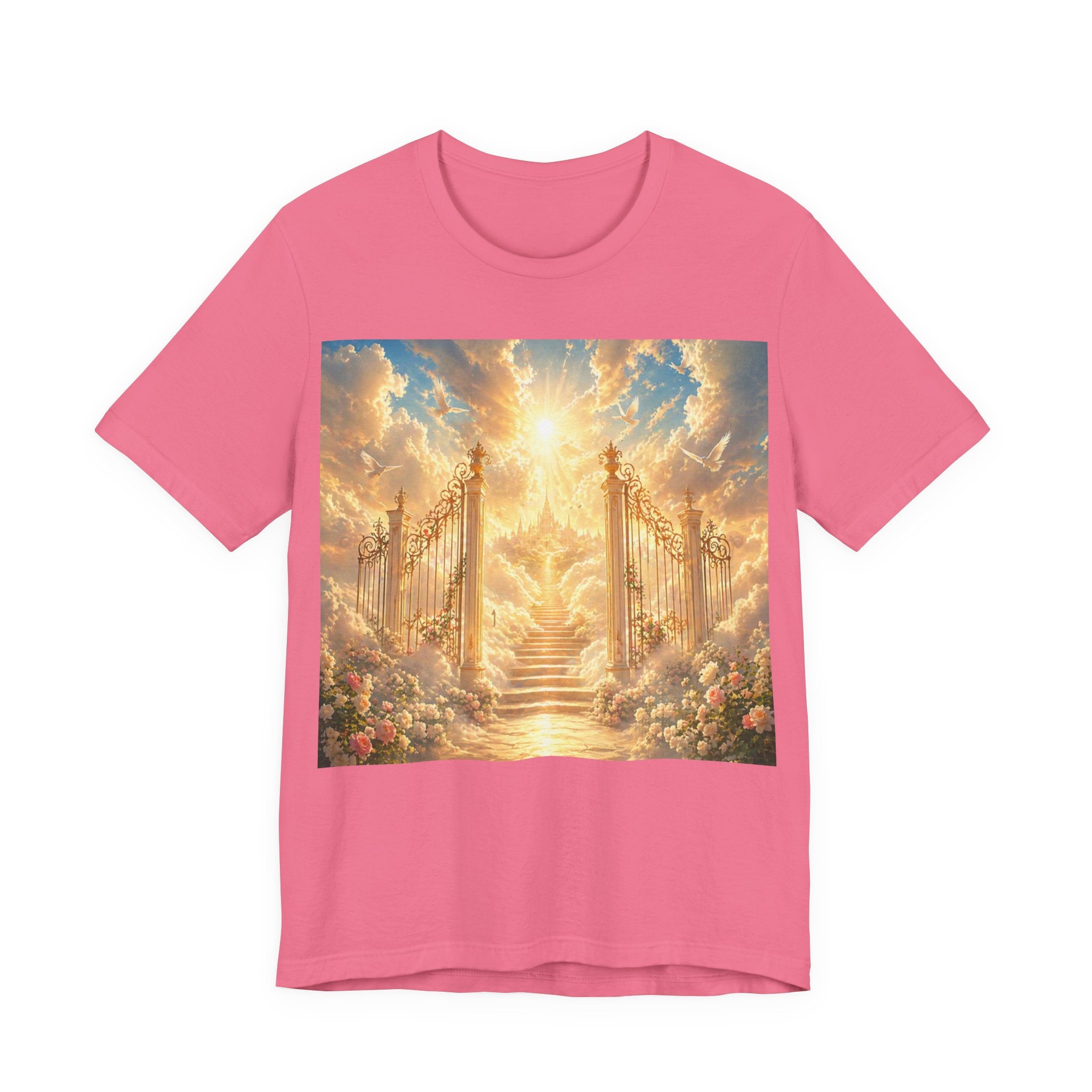 Heavenly Gates Graphic Tee — Celestial Stairs & Sunlight T-Shirt