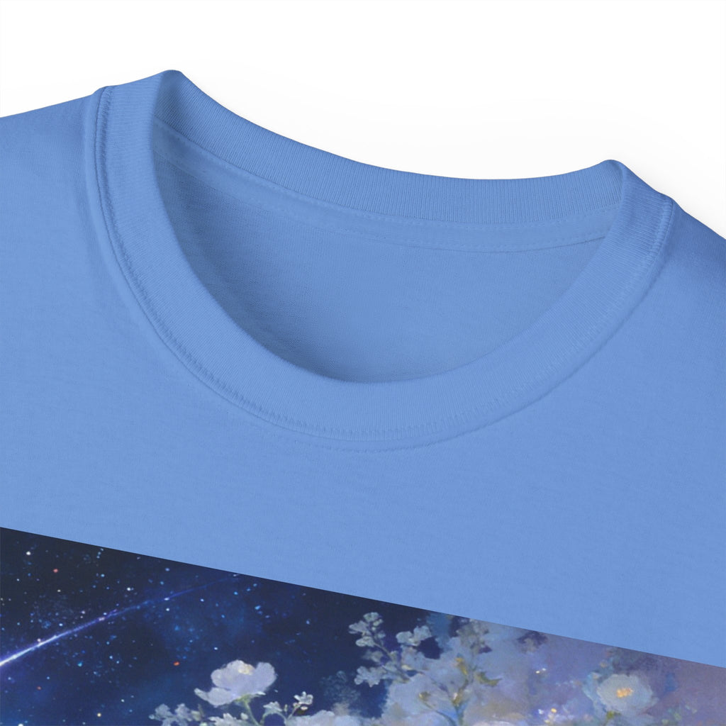 Unicorn Mystic Night Sheep Cotton Tee — Dreamy Moonlit Tree Art T-Shirt