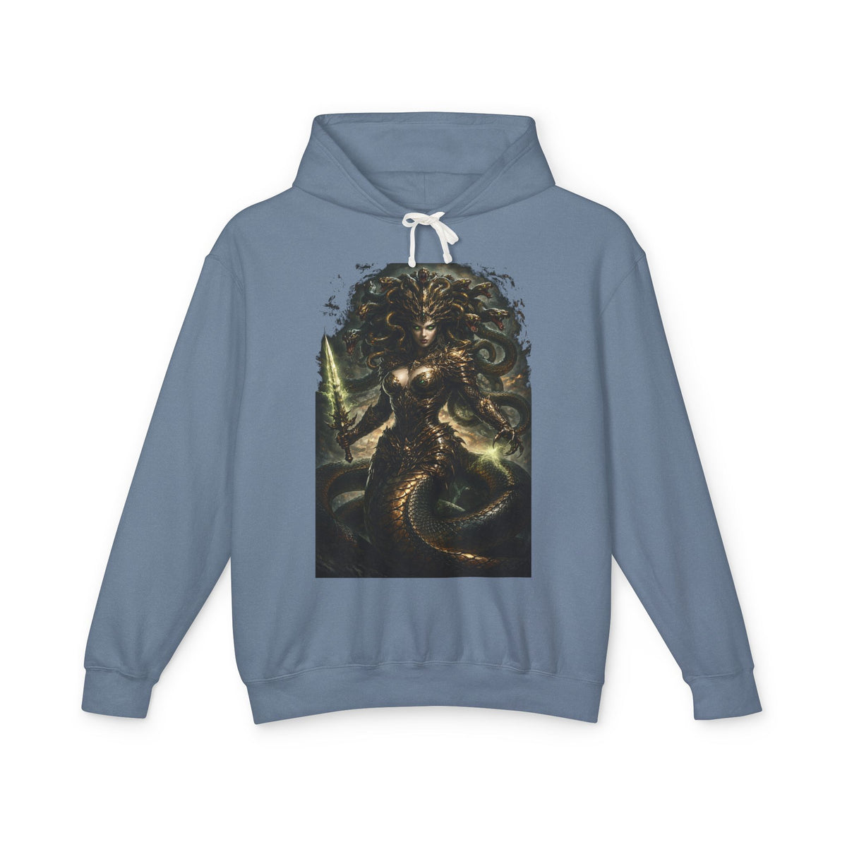 Medusa Fantasy Art Hoodie — Dark Mythological Serpent Goddess Sweatshirt