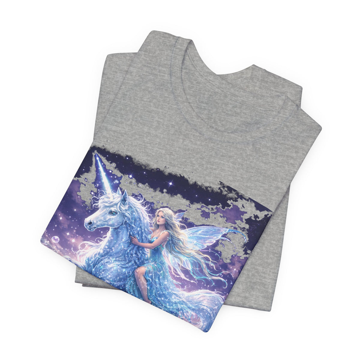 Mystical Unicorn Rider T‑Shirt – Fantasy Pegasus Night Sky Graphic Tee
