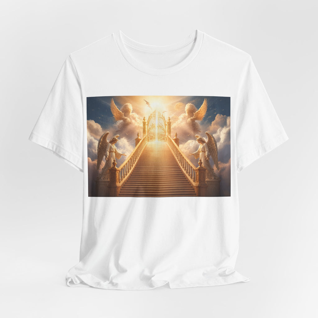 Heavenly Stairway T‑Shirt — Golden Gates Angelic Design