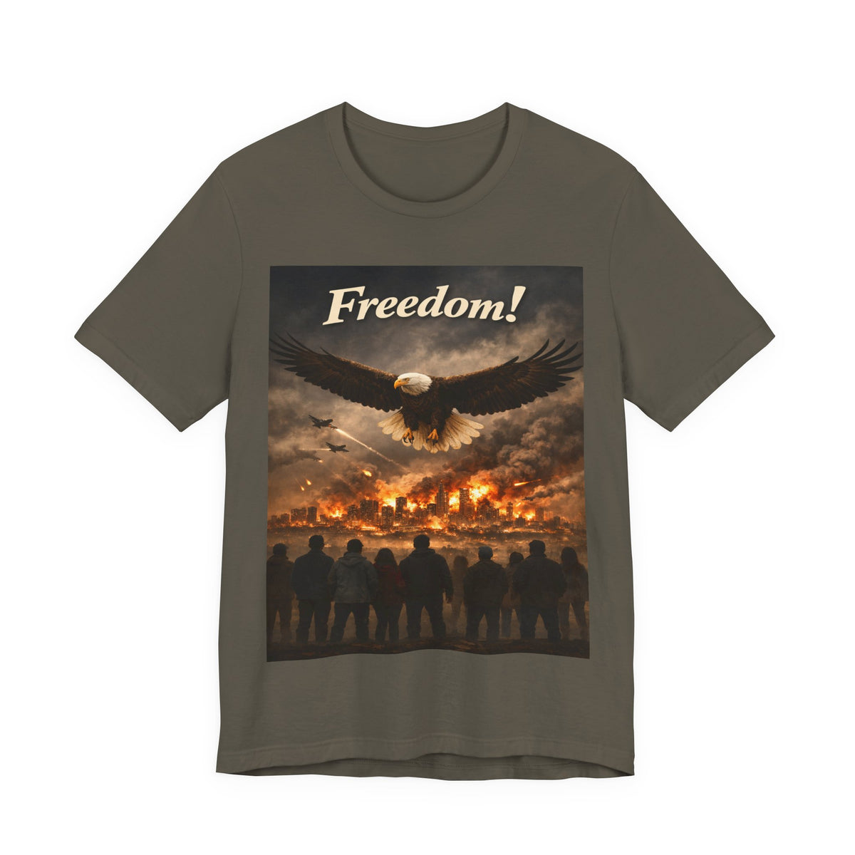 Freedom Eagle T-Shirt — Patriotic Bald Eagle & Crowd Graphic Tee