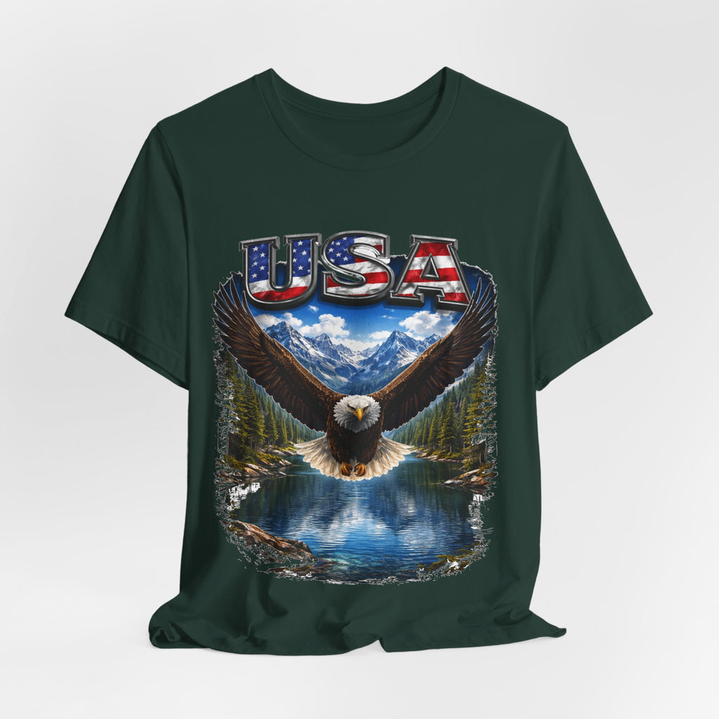 USA Eagle T-Shirt - Patriotic Bald Eagle Scenic Graphic Tee
