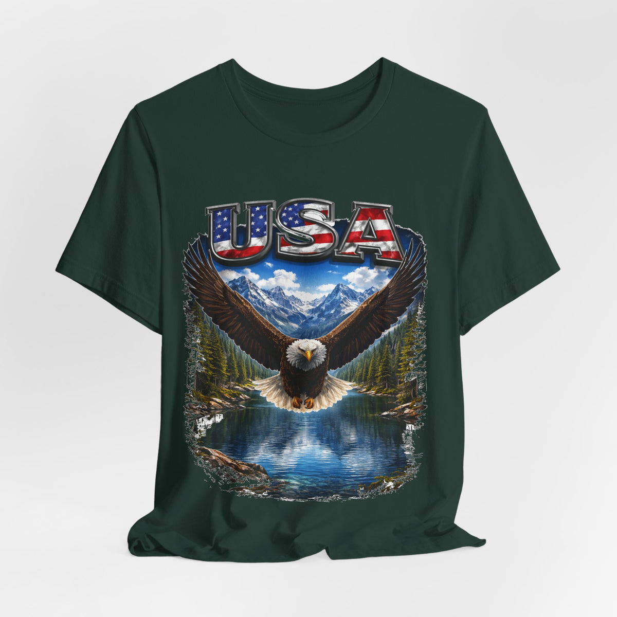 USA Eagle T-Shirt - Patriotic Bald Eagle Scenic Graphic Tee
