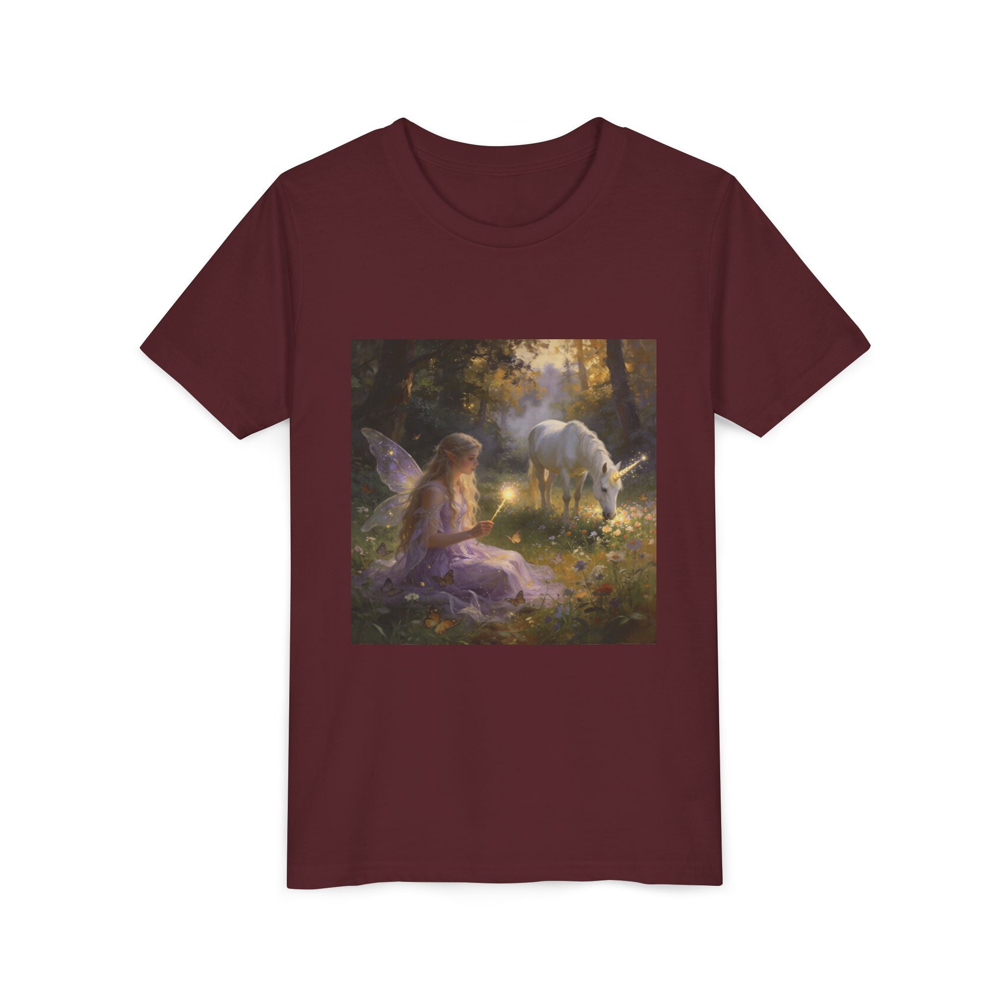 Youth Tee — Fairy and Unicorn Enchanted Forest Design