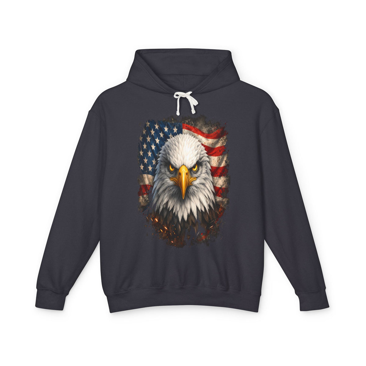 American Bald Eagle Hoodie — Patriotic Flag Graphic Sweatshirt