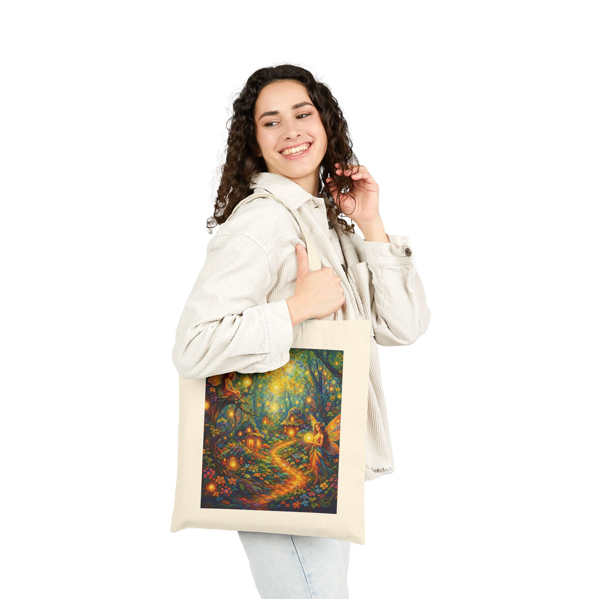 Fairy Forest Canvas Tote Bag – Enchanted Path Illustration
