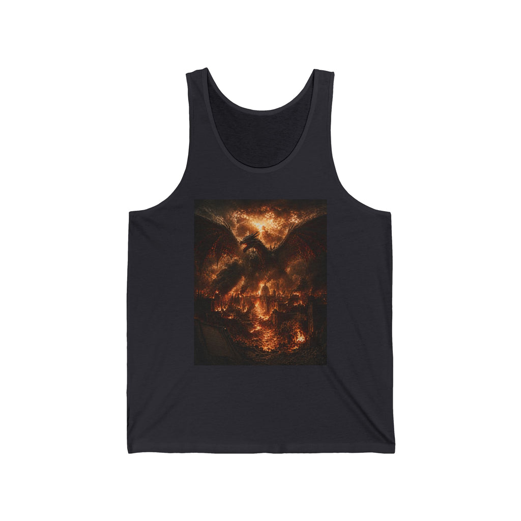 Flaming Skull Tank Top — Gothic Fire Graphic Tank