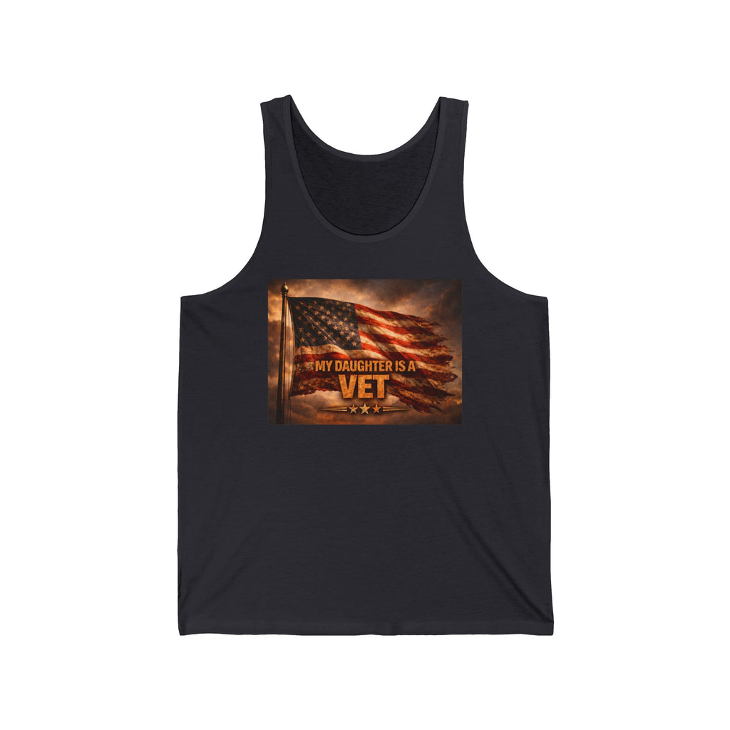 Veteran Daughter Tank Top – "My Daughter Is A Vet" American Flag Patriotic Tank