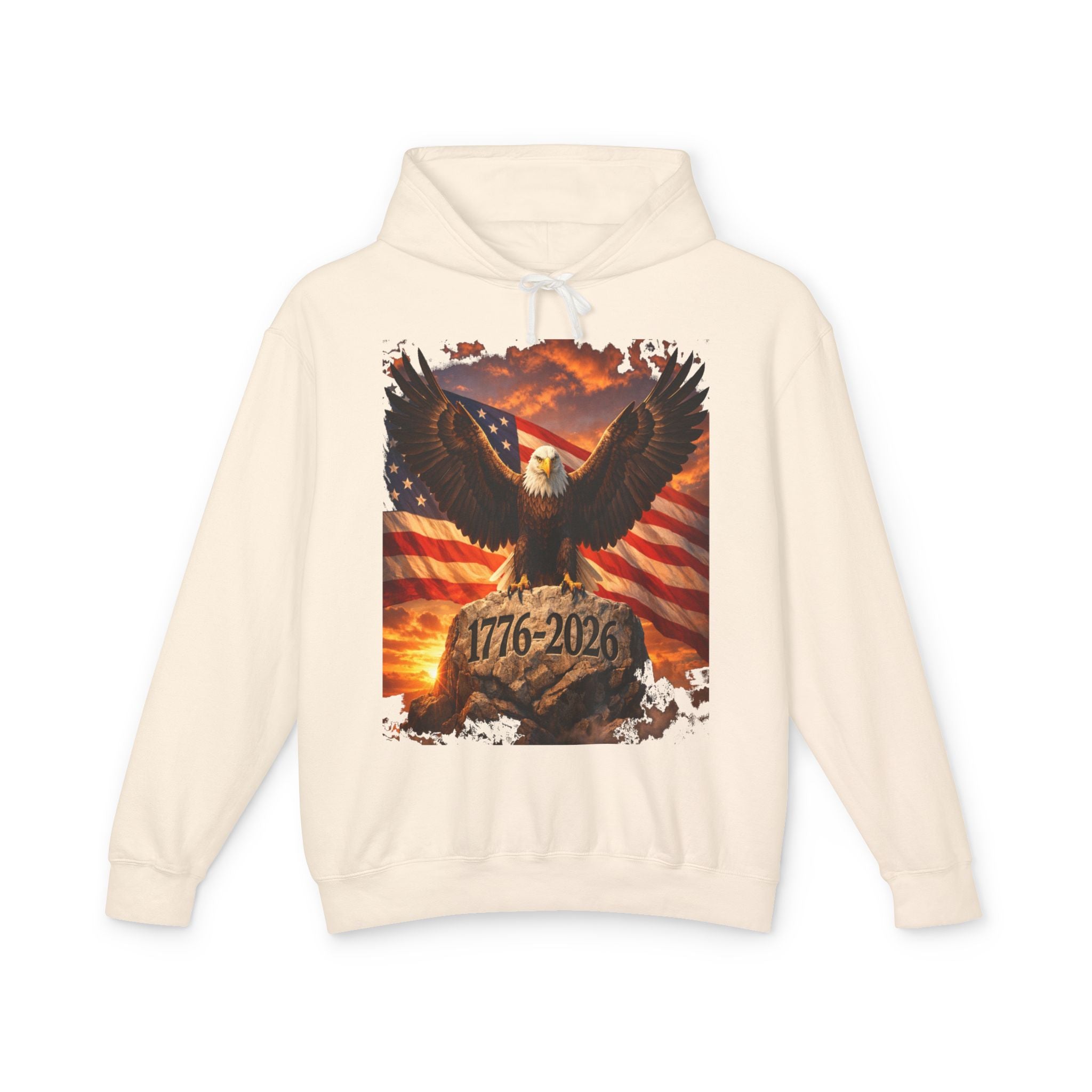 Patriotic Eagle Hoodie — 1776-2026 American Flag Sweatshirt