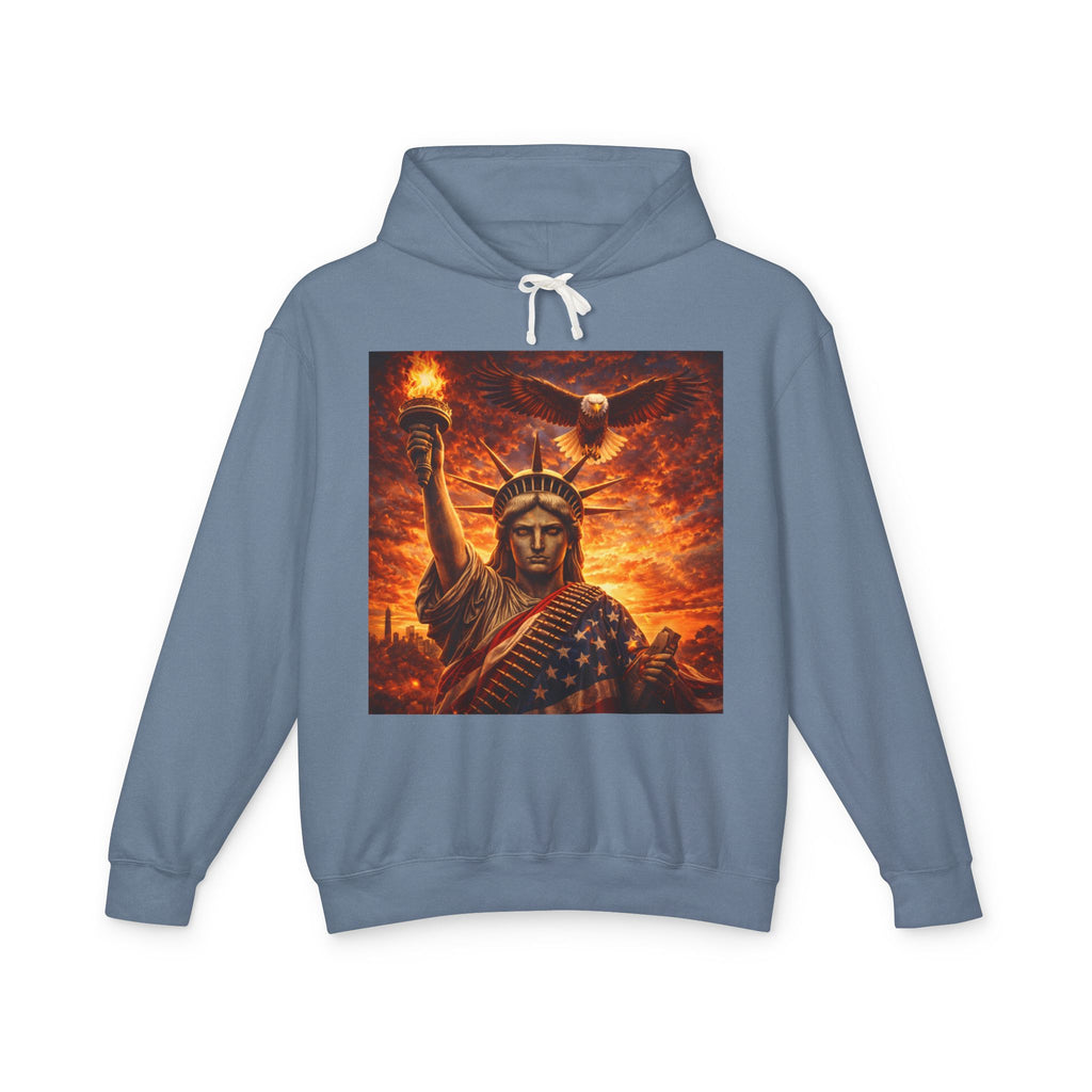 Statue of Liberty Sunset Hoodie — Patriotic American Freedom Sweatshirt