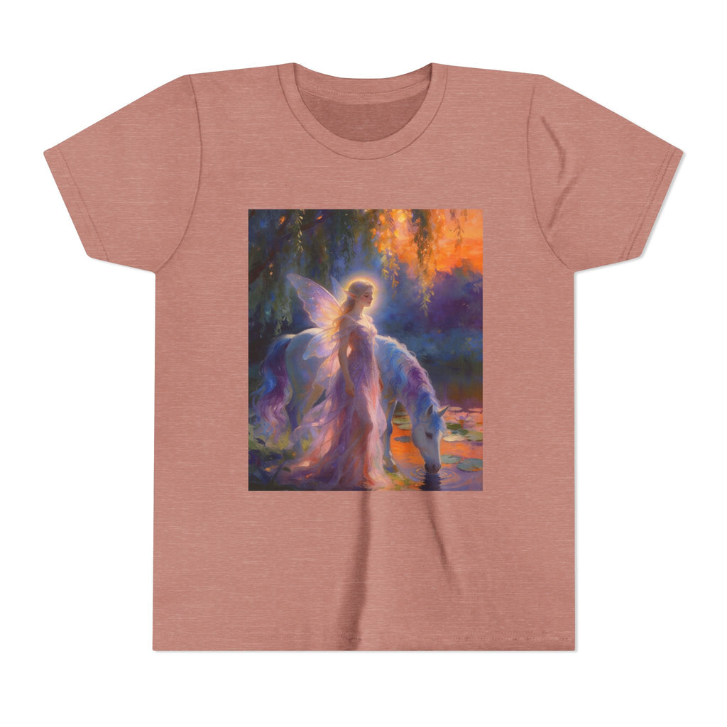 Fairy and Unicorn Youth Tee — Magical Fantasy Kids T-Shirt