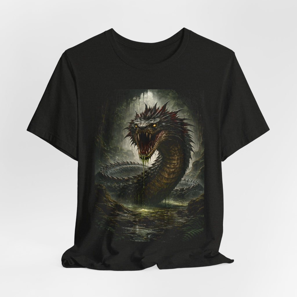 Basilisk Sea Serpent Graphic Tee — Dark Mythical Dragon Shirt