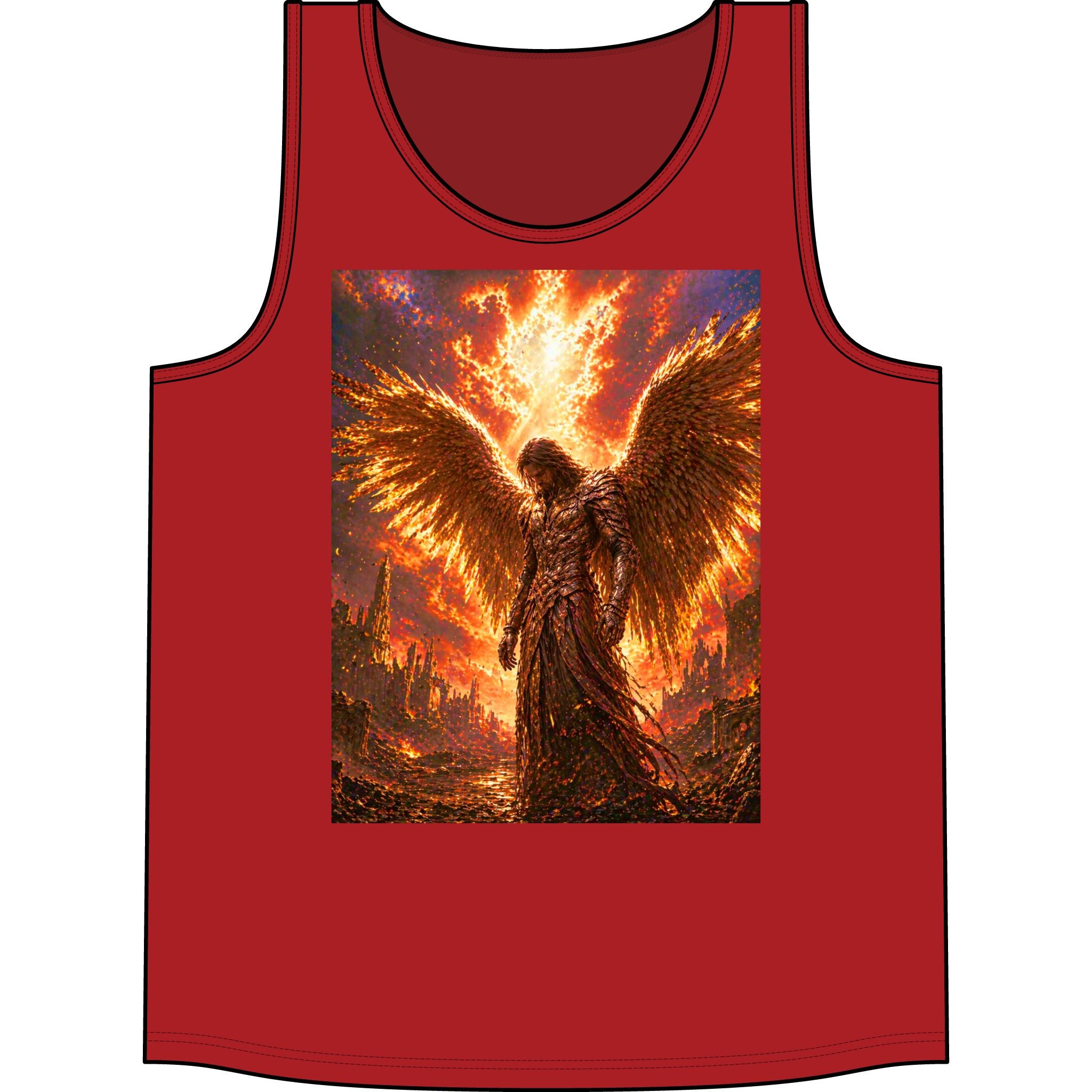 Phoenix Angel Tank Top — Fiery Wings Graphic Concert Tank