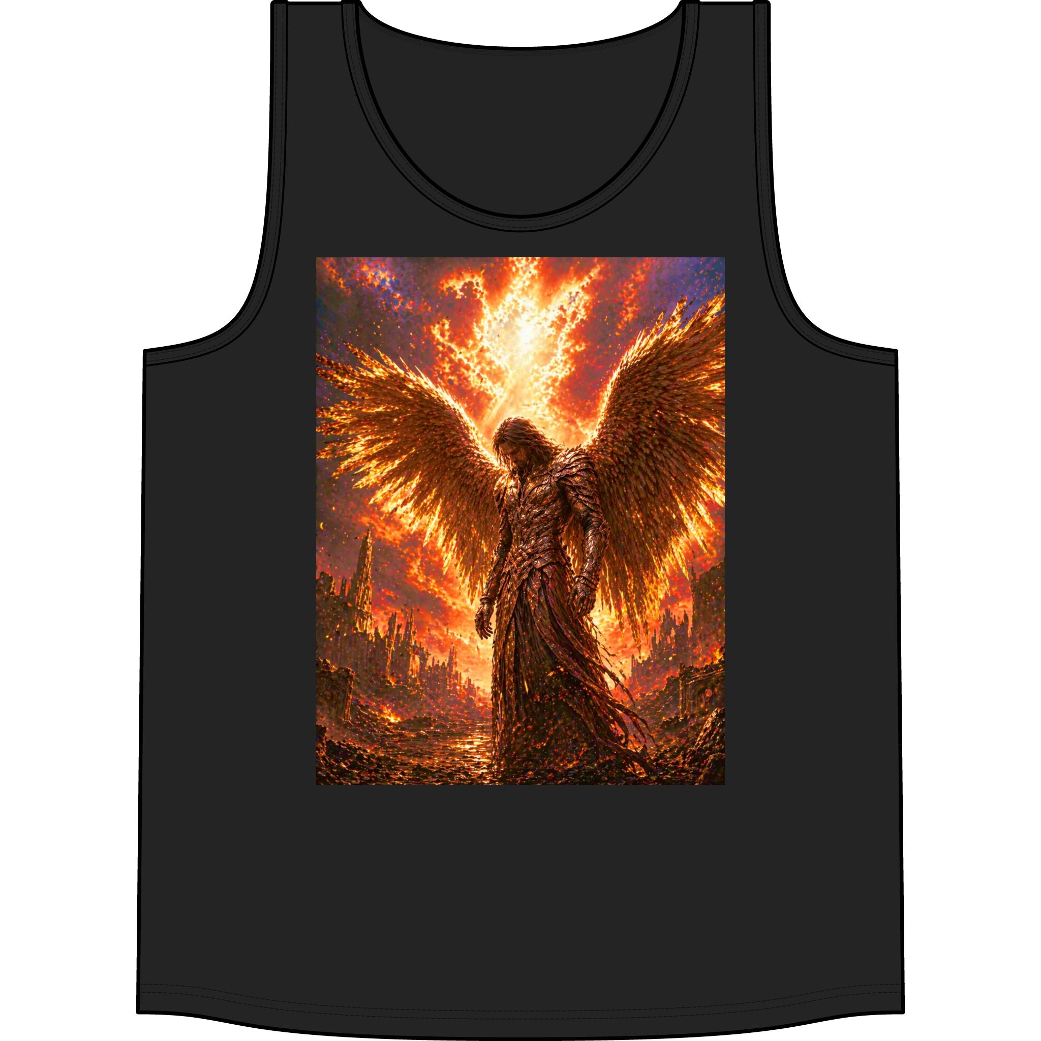 Phoenix Angel Tank Top — Fiery Wings Graphic Concert Tank
