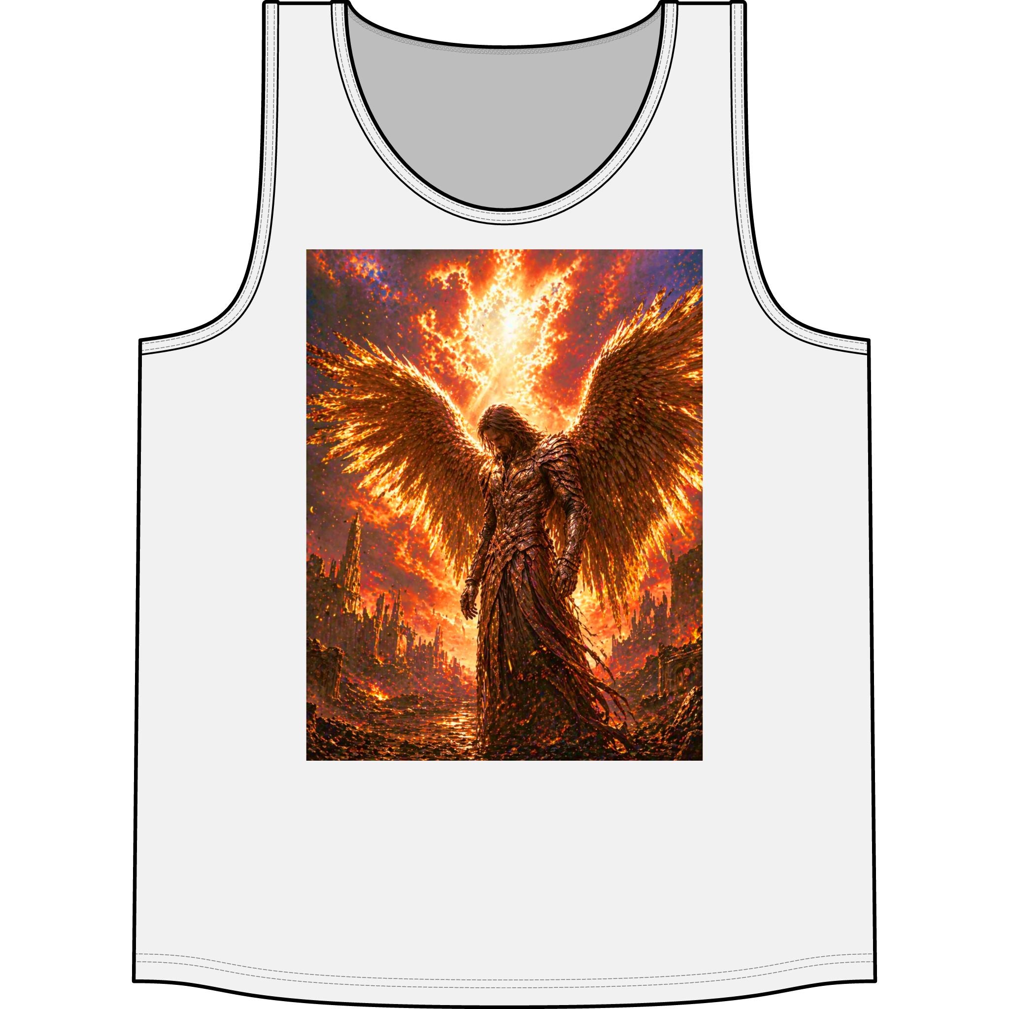 Phoenix Angel Tank Top — Fiery Wings Graphic Concert Tank