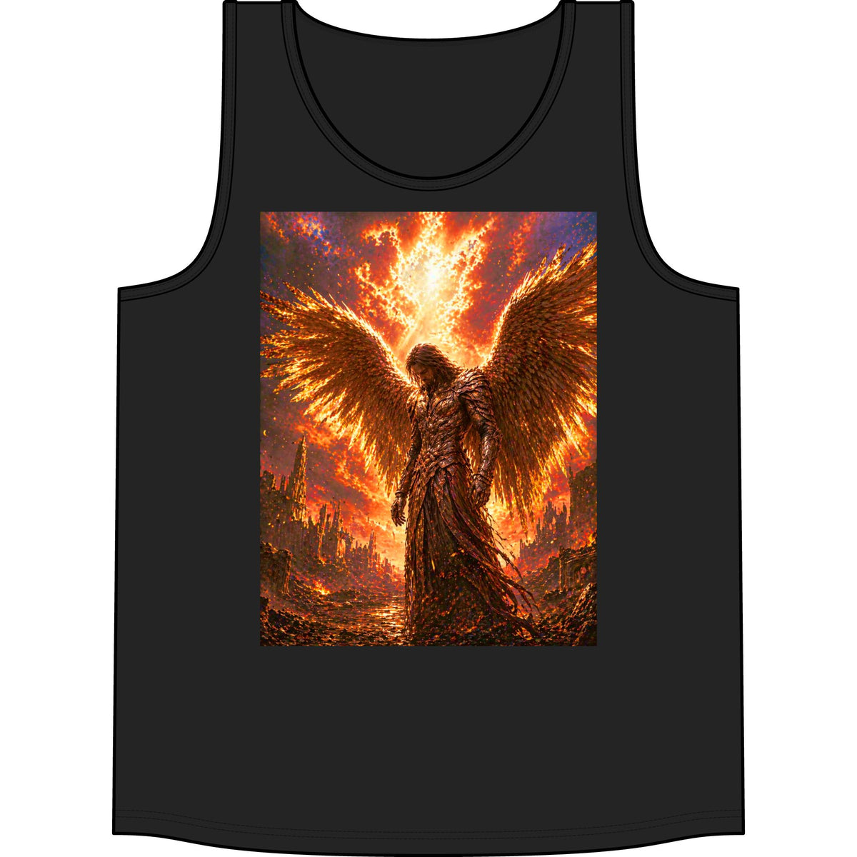 Phoenix Angel Tank Top — Fiery Wings Graphic Concert Tank