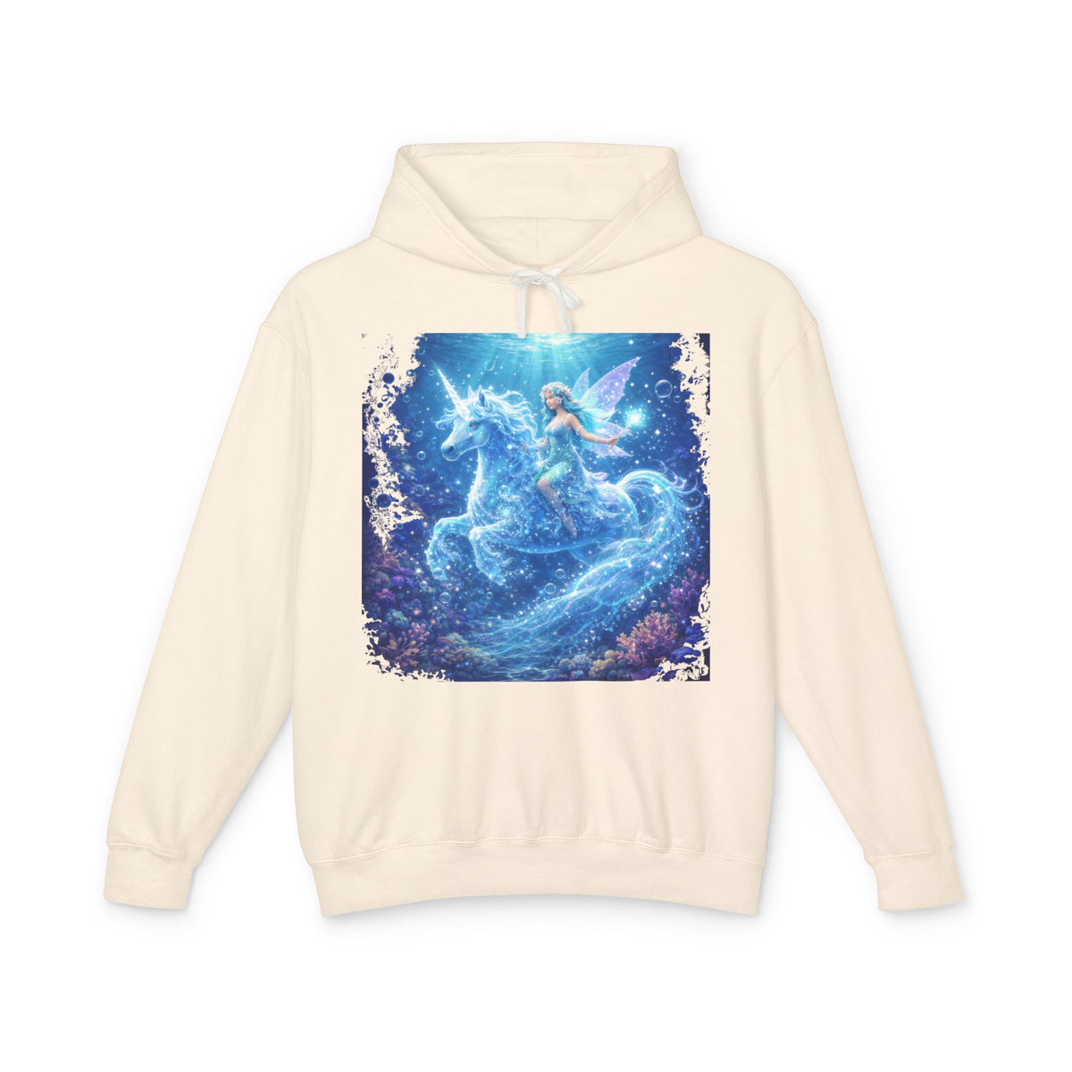 Magical Unicorn & Fairy Hoodie — Starry Blue Fantasy Sweatshirt