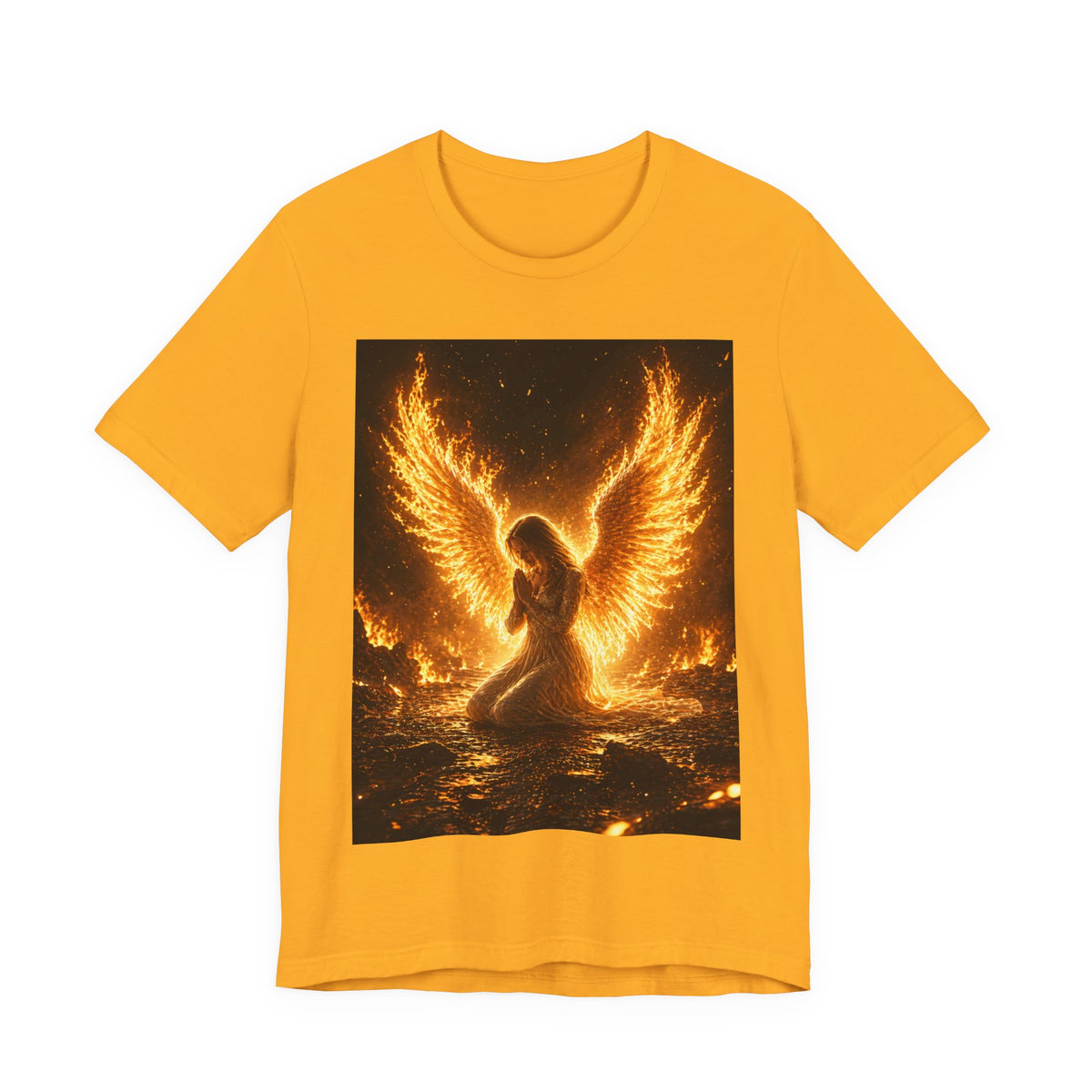 Phoenix Angel Tee — Fiery Winged Angel Graphic T-Shirt