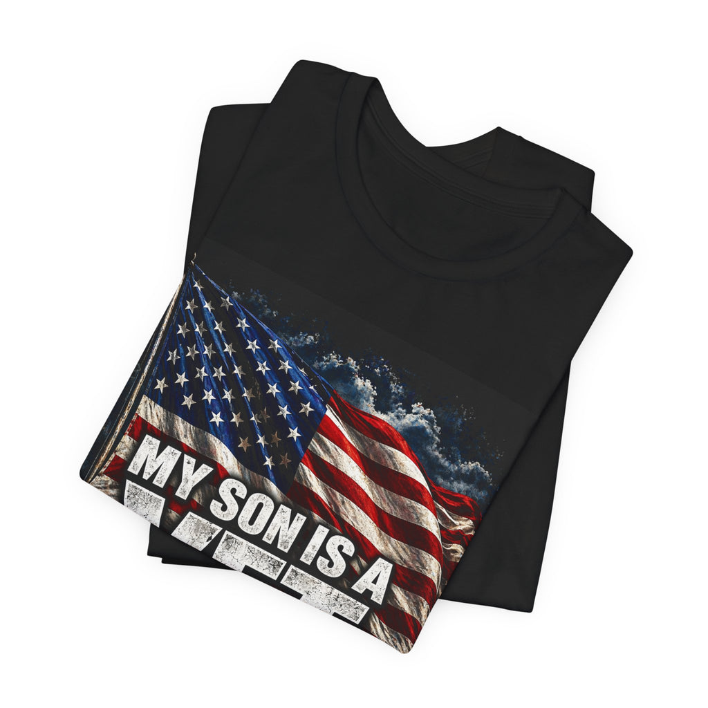 My Son Is A Vet T‑Shirt — Patriotic American Flag Tee for Proud Parents