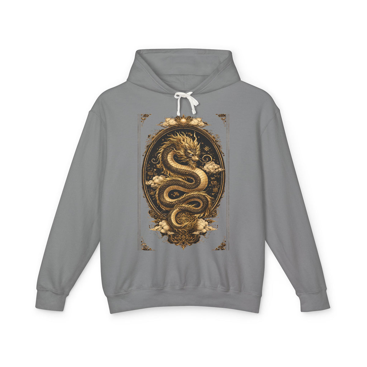 Golden Dragon Hoodie — Vintage Oriental Serpent Graphic Sweatshirt