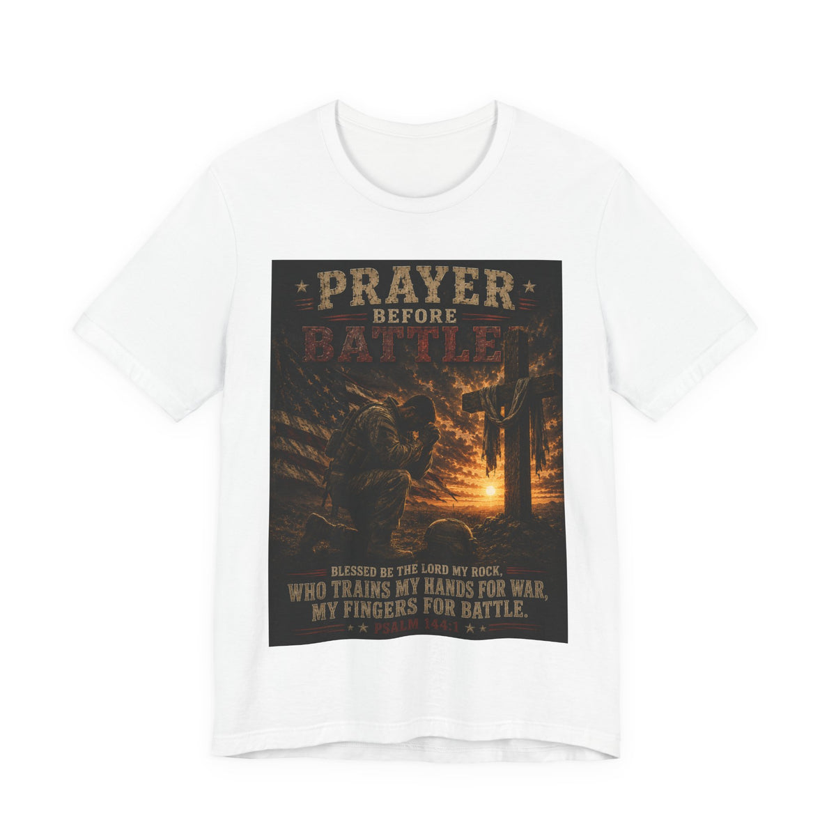 Prayer Before Battle T-Shirt — Christian Military Faith Tee