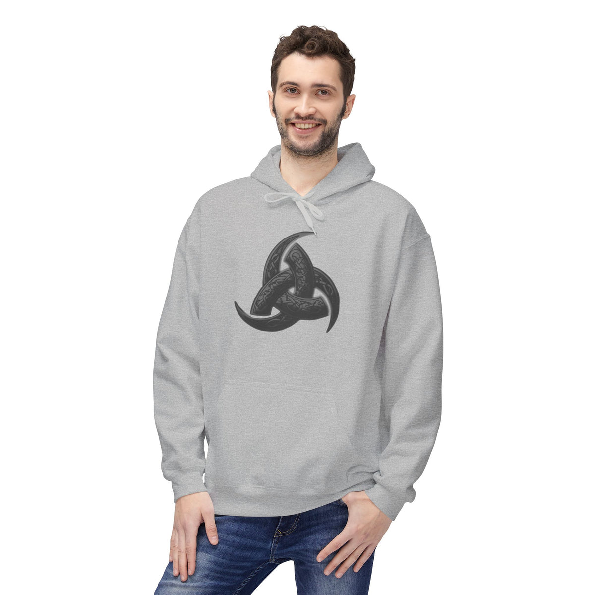 The Triple Horn of Odin is a Viking symbol  Fleece Hoodie