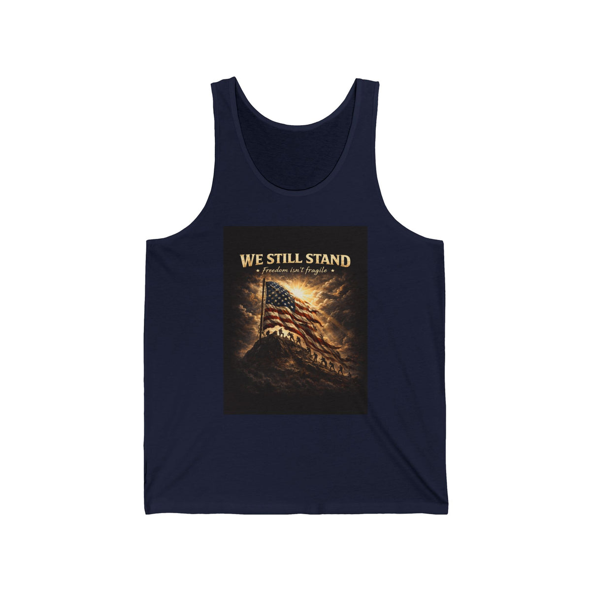 Patriotic Tank Top "We Still Stand" American Flag Memorial Graphic