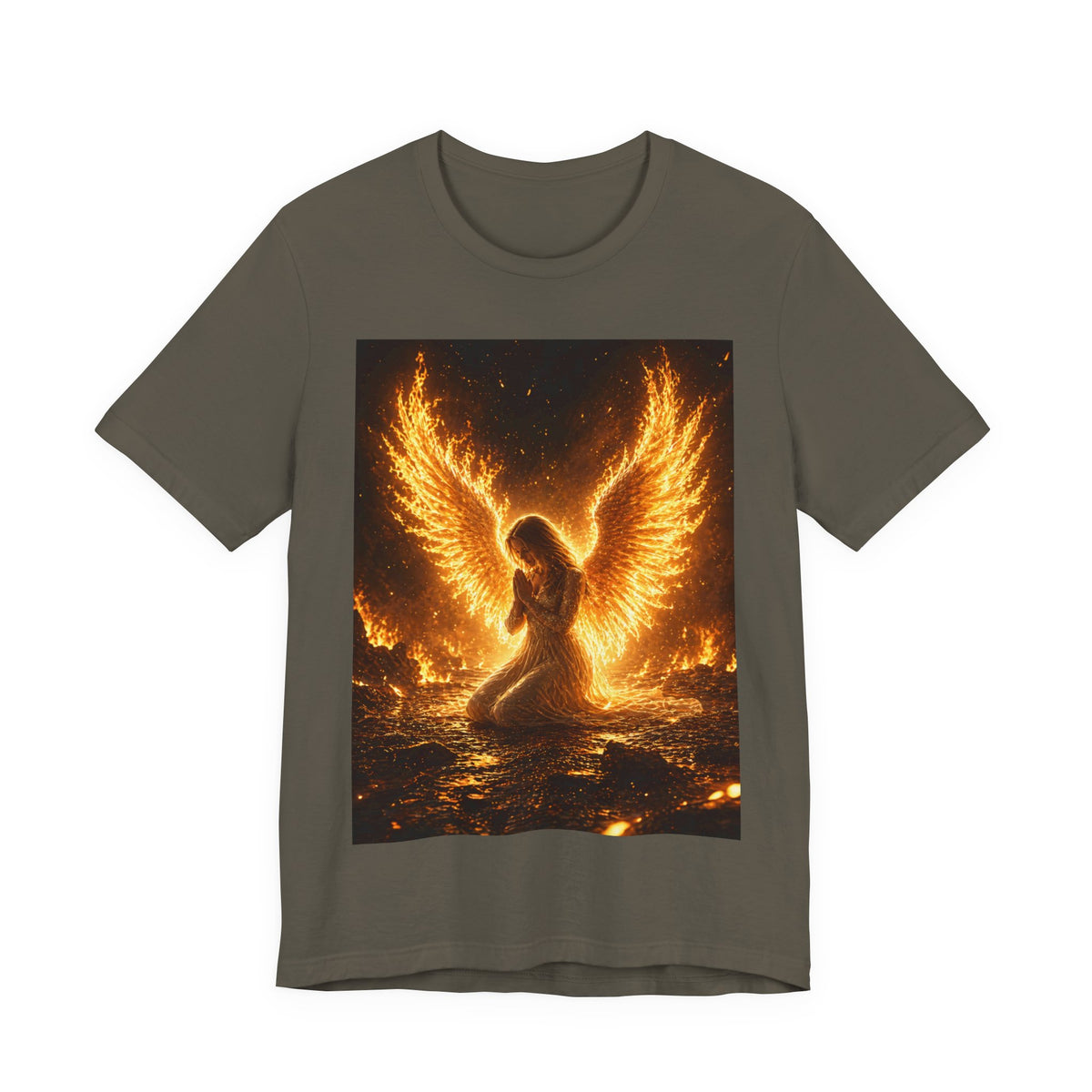 Phoenix Angel Tee — Fiery Winged Angel Graphic T-Shirt
